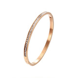 Crystal Rhinestone Pave Stainless Steel Bangle Bracelet