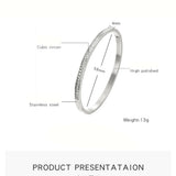 Crystal Rhinestone Pave Stainless Steel Bangle Bracelet