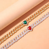 Barefoot Heart Sandal Anklet Rhinestone Chain Bracelet