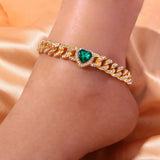 Barefoot Heart Sandal Anklet Rhinestone Chain Bracelet