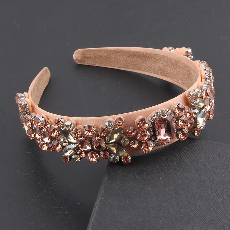 Baroque Multicolor Rhinestone Headband for Prom Hair