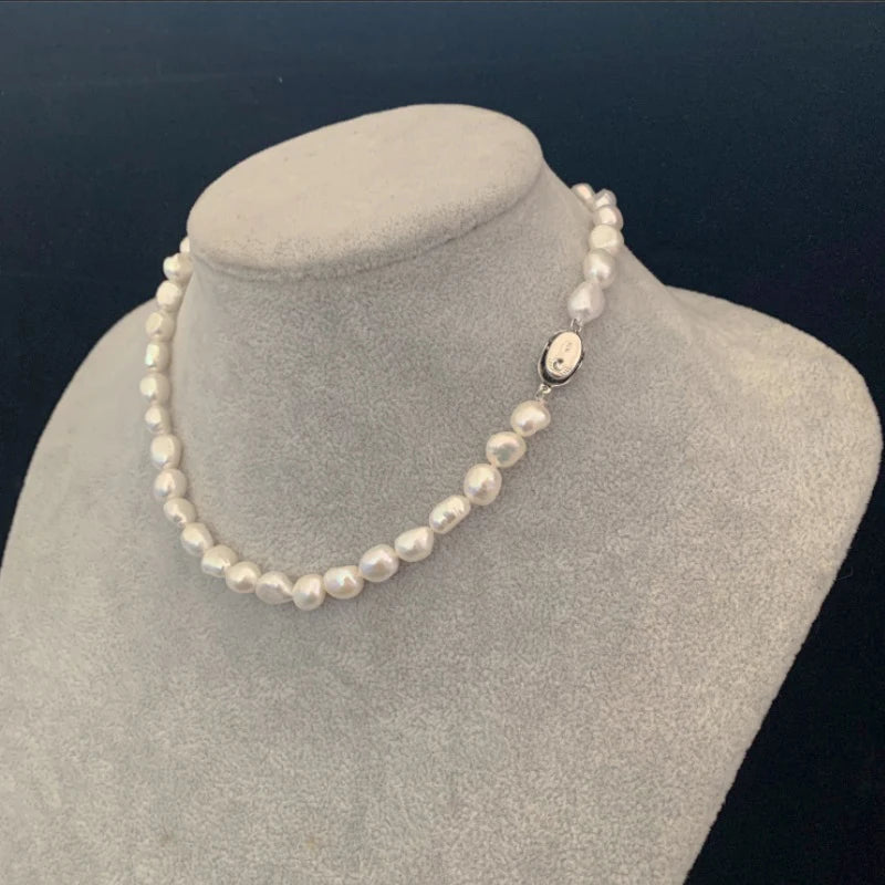 Baroque Pearl Necklace Natural Freshwater Choker Gift
