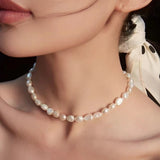 Baroque Pearl Necklace Natural Freshwater Choker Gift