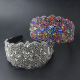 Baroque Rhinestone Geometric Wide-Sided Headband