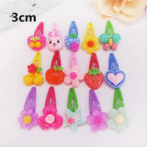 20pcs Flower Cartoon Resin Baby Hair Clip