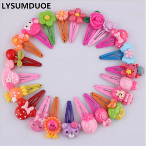 20pcs Flower Cartoon Resin Baby Hair Clip
