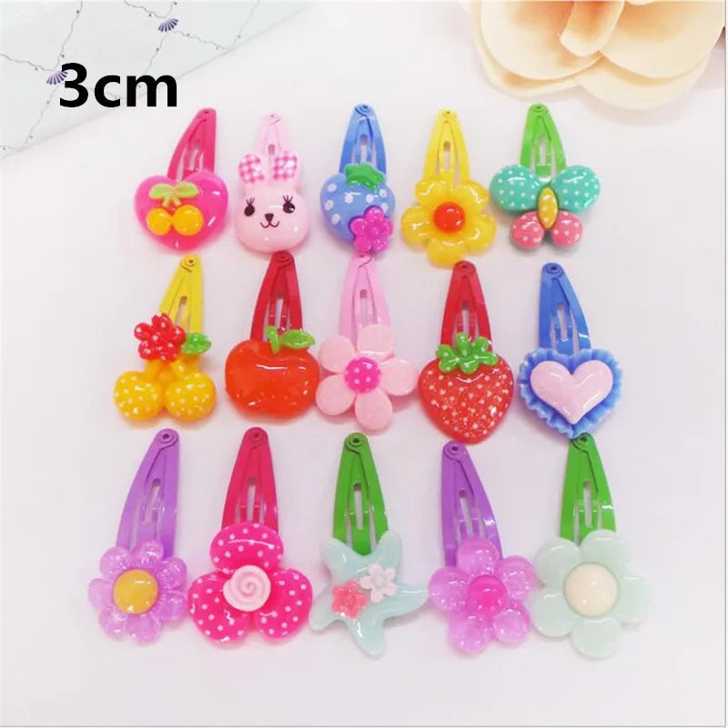20pcs Flower Cartoon Resin Baby Hair Clip