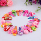 20pcs Flower Cartoon Resin Baby Hair Clip