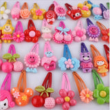 20pcs Flower Cartoon Resin Baby Hair Clip