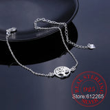 Vintage 925 Silver Anklet with Life Tree Pendant