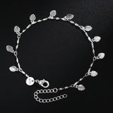 Vintage 925 Silver Charm Anklet Tree Leaves Grass Foot Chain