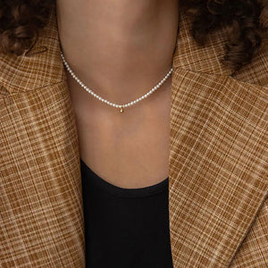 Pearl Choker Necklace Pendant Chain Wedding Jewelry