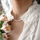 Pearl Choker Necklace Pendant Chain Wedding Jewelry