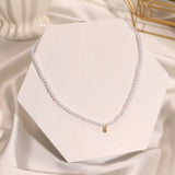 Pearl Choker Necklace Pendant Chain Wedding Jewelry