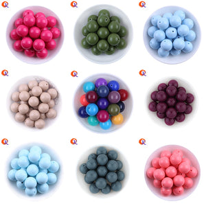 100Pcs/Lot Chunky Acrylic Beads for Necklaces, 6-20MM Solid Bubblegum Beads