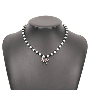 Micro-inlaid Spider Halloween Necklace Punk Hip Hop Personality Necklace