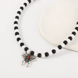 Micro-inlaid Spider Halloween Necklace Punk Hip Hop Personality Necklace