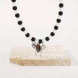 Micro-inlaid Spider Halloween Necklace Punk Hip Hop Personality Necklace