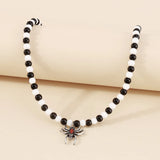 Micro-inlaid Spider Halloween Necklace Punk Hip Hop Personality Necklace