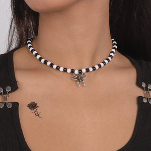 Micro-inlaid Spider Halloween Necklace Punk Hip Hop Personality Necklace