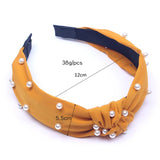 Pearl Beaded Knotted Headband Hair Accessories Girls Bow Hairbands