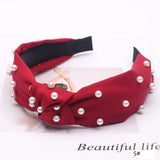 Pearl Beaded Knotted Headband Hair Accessories Girls Bow Hairbands