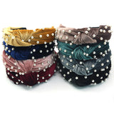 Pearl Beaded Knotted Headband Hair Accessories Girls Bow Hairbands