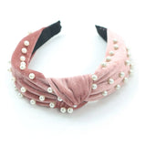 Pearl Beaded Knotted Headband Hair Accessories Girls Bow Hairbands