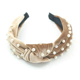 Pearl Beaded Knotted Headband Hair Accessories Girls Bow Hairbands