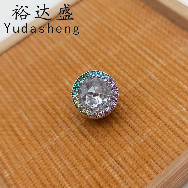 Beaded Rainbow Hearts Charm High Jewelry