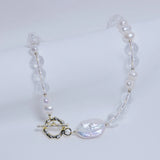 Crystal Pearl Necklace Women Valentine Jewelry