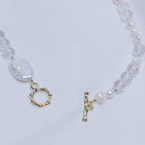 Crystal Pearl Necklace Women Valentine Jewelry
