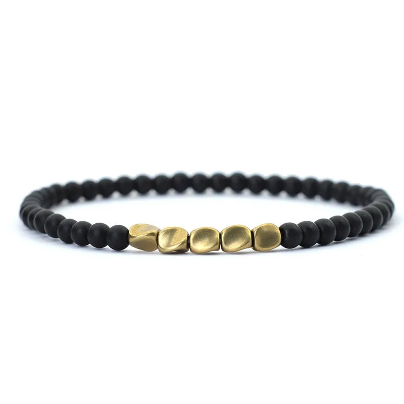 4mm Natural Stone Hematite Beads Bracelet for Men Women