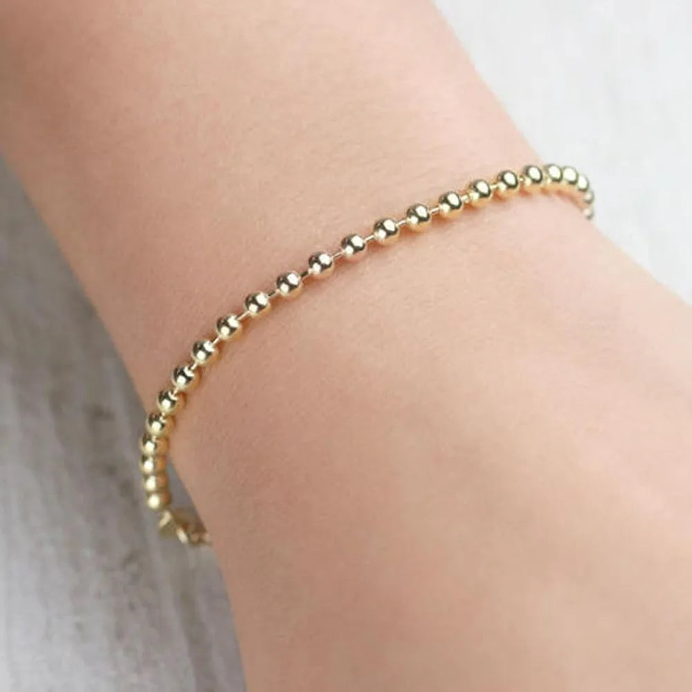 Stainless Steel Beads Chain Bracelets for Women Kpop Minimalist Jewelry