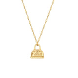 Stylish Beads Chain Handbag Pendant Necklace Plated Jewelry