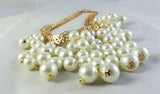 Plated Pearl Chocker Collar Necklace Statement Jewelry