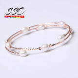 Natural Freshwater Pearl Bracelet Rice Shape Jewelry