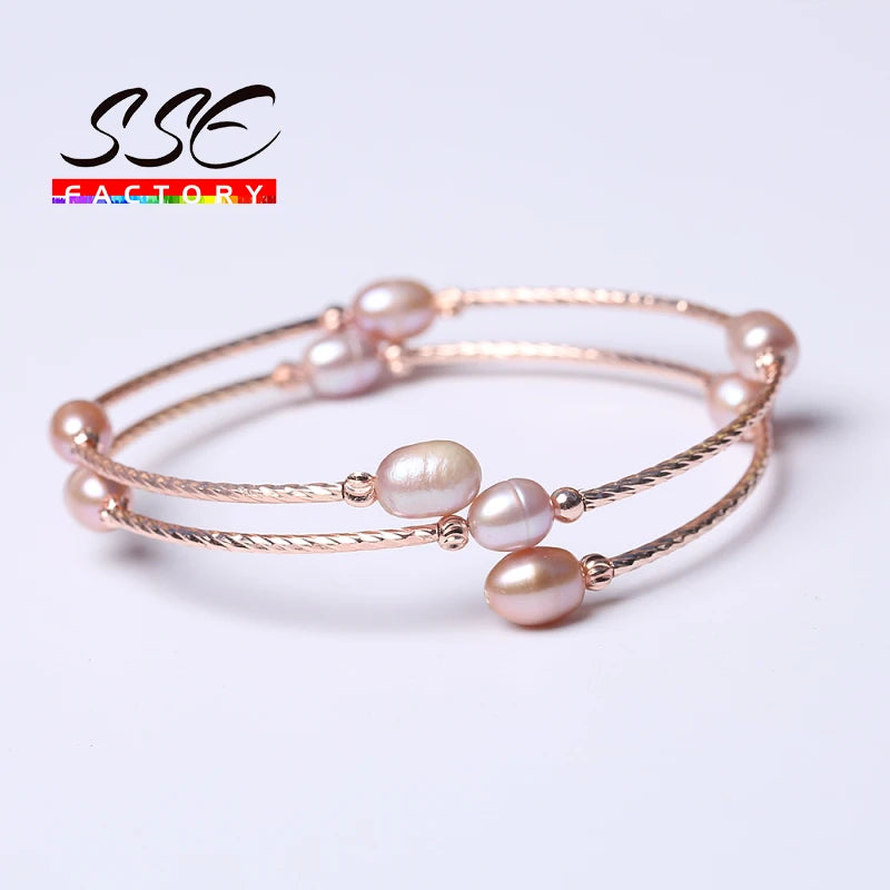 Natural Freshwater Pearl Bracelet Rice Shape Jewelry