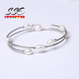 Natural Freshwater Pearl Rice Bracelet for Women Birthday Jewelry