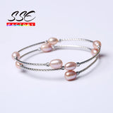 Natural Freshwater Pearl Rice Bracelet for Women Birthday Jewelry