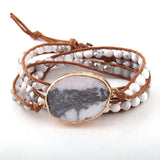 Mixed Stones Glass Crystal Wrap Bracelet for Dropship