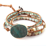 Mixed Stones Glass Crystal Wrap Bracelet for Dropship