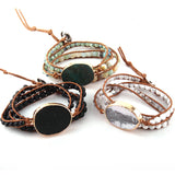 Mixed Stones Glass Crystal Wrap Bracelet for Dropship