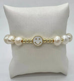 Elegant Pearl and Copper Bead Bracelet Set
