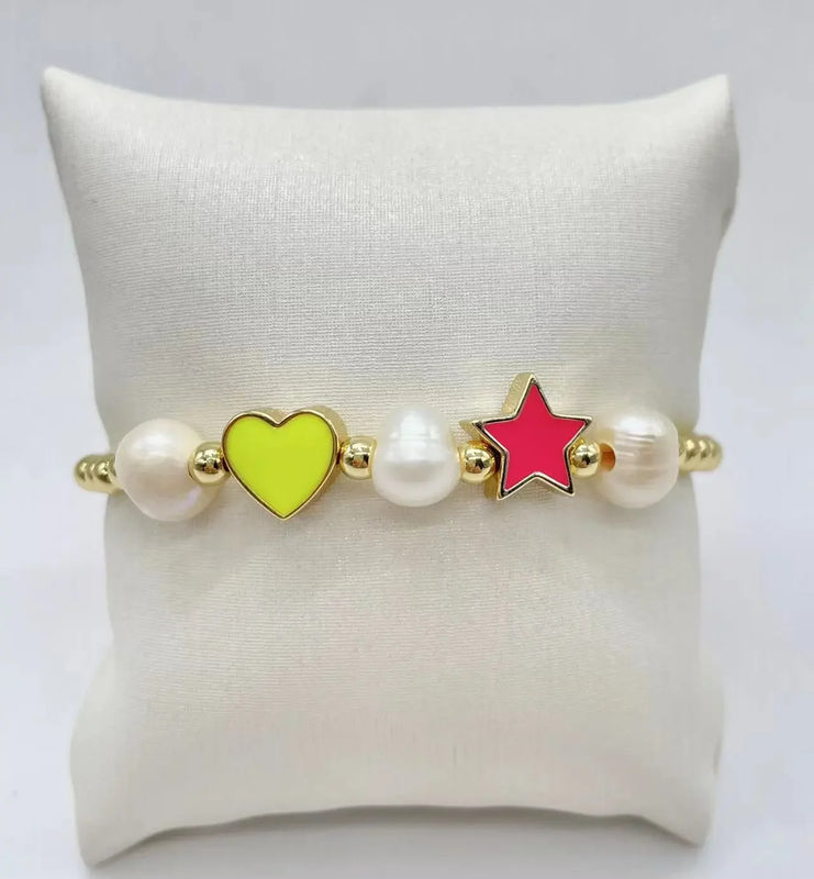 Elegant Pearl and Copper Bead Bracelet Set