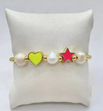Elegant Pearl and Copper Bead Bracelet Set