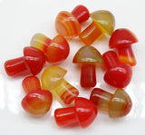 Opal Stone Mushroom Shape Pendants for Jewelry Making 15pcs