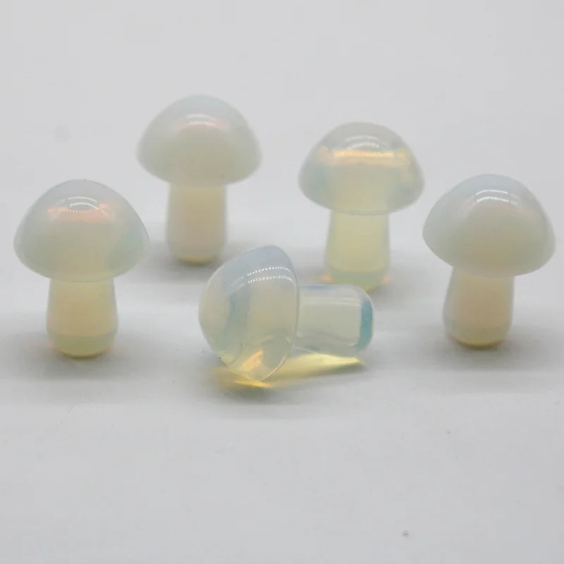 Opal Stone Mushroom Shape Pendants for Jewelry Making 15pcs
