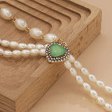 Pearl Tassel Choker Necklace Women Wedding Party Long Necklace