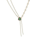 Pearl Tassel Choker Necklace Women Wedding Party Long Necklace